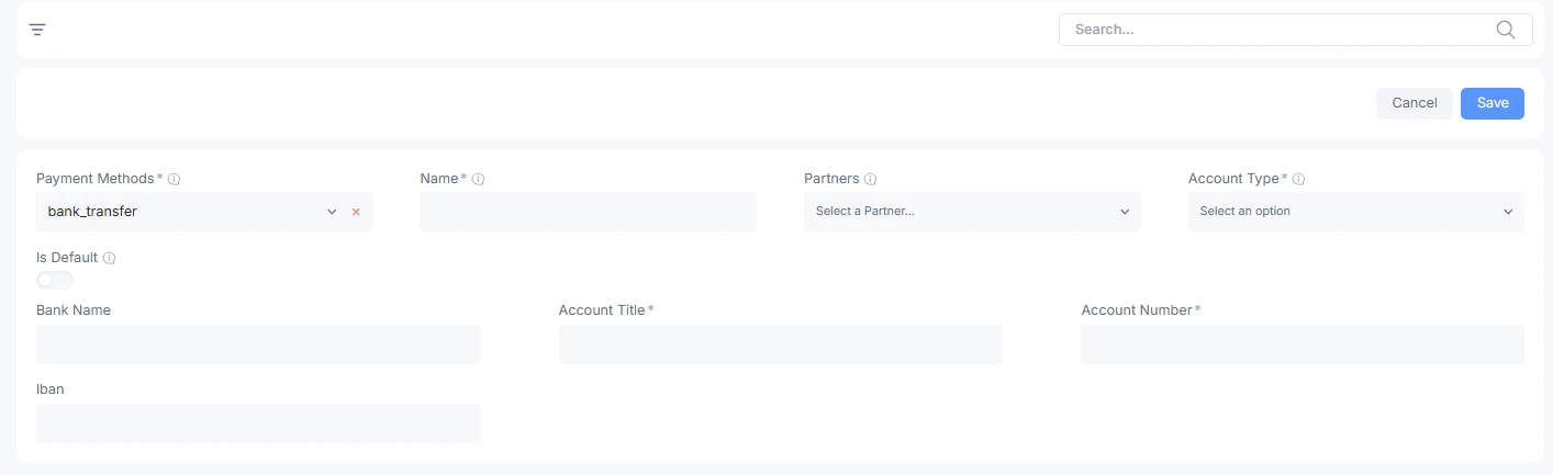 add a payment account