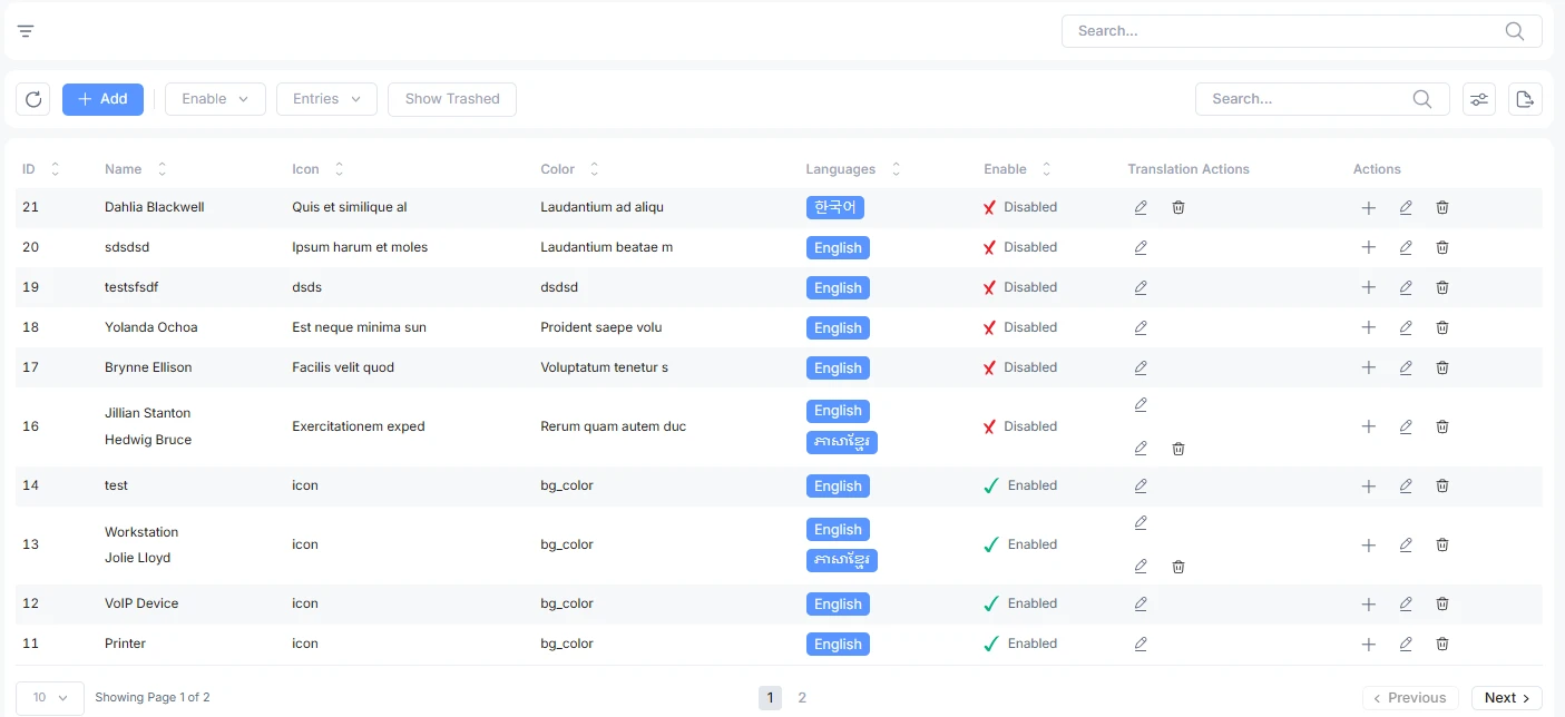 Host IPs list