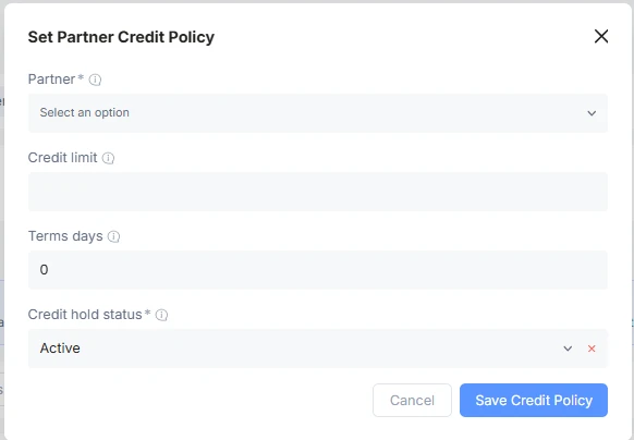 set partner credit policy