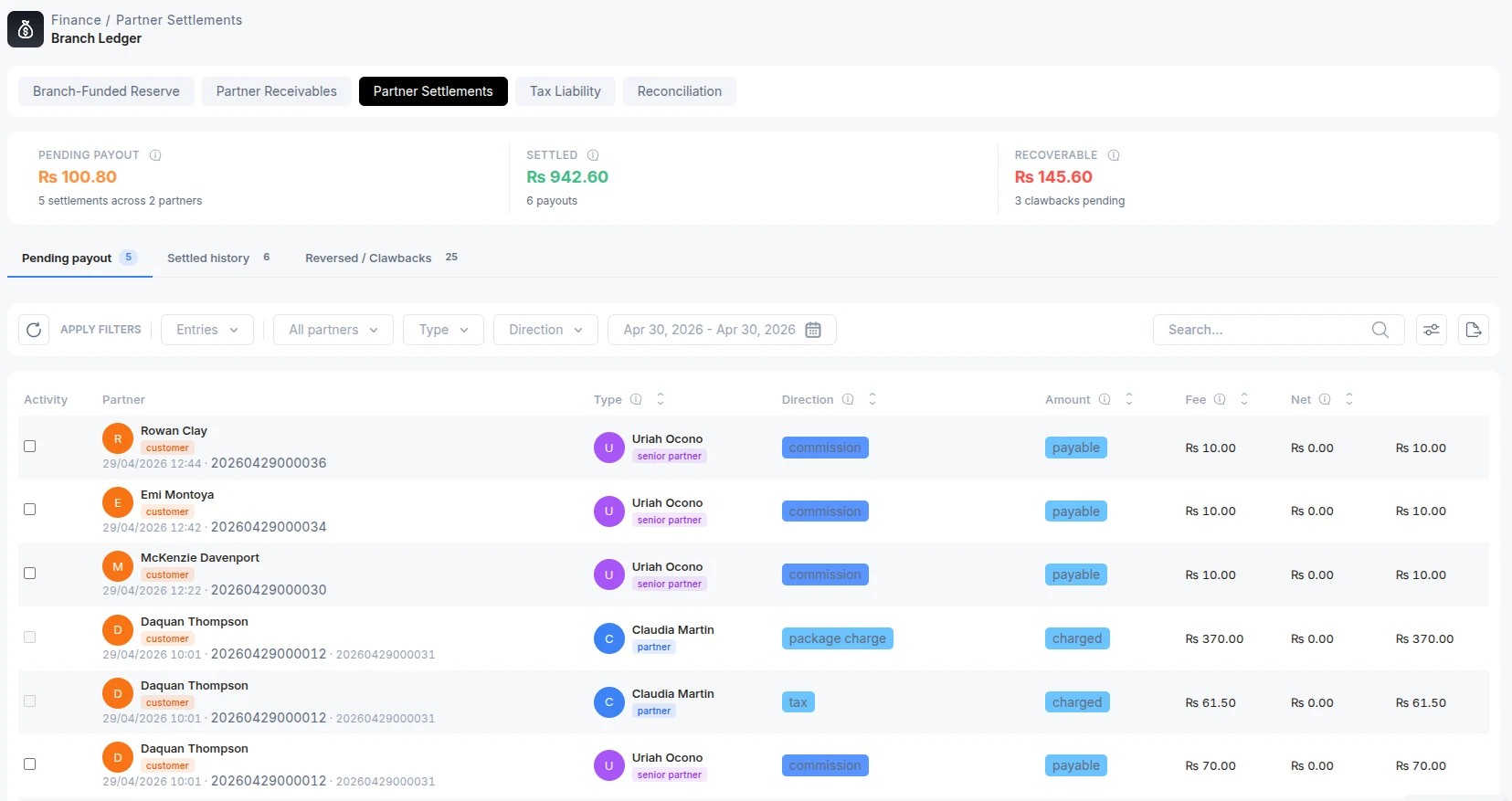 payment settlement page