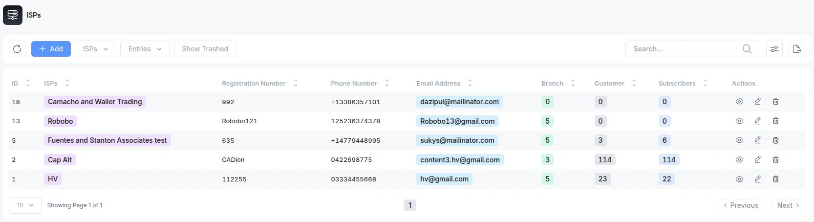 ISP interface