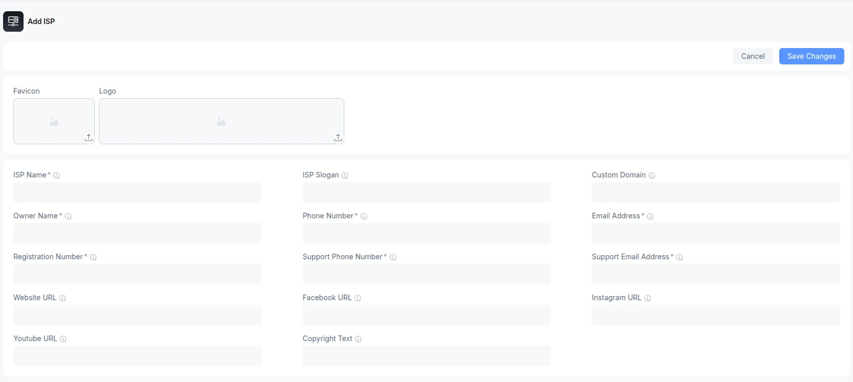 Form Filling of Add ISP