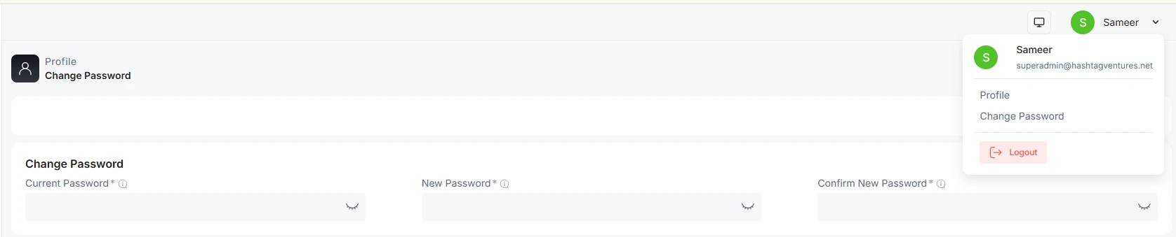 Change super admin password